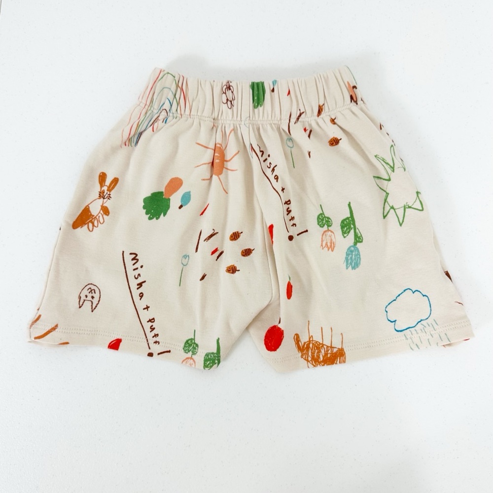 Misha and Puff Kids Size 5y Cabana Short String Sketchbook Print Organic Cotton